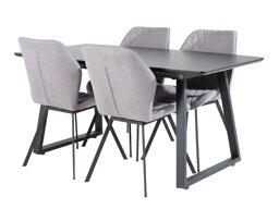Маса и столове за трапезария Dallas 1997 (Черен + Сив)