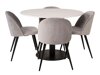 Маса и столове за трапезария Dallas 1107 (Сив + Черен)