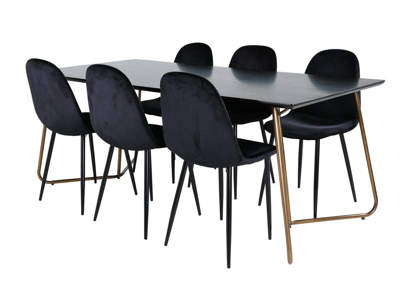 Маса и столове за трапезария Dallas 2713 (Черен)