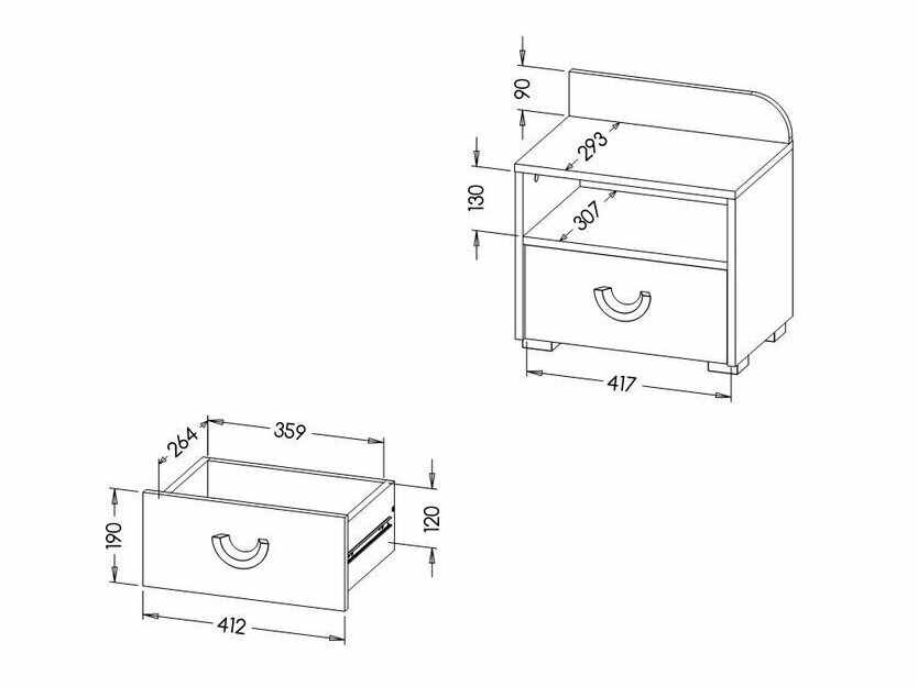 Нощно шкафче Lomteo 111