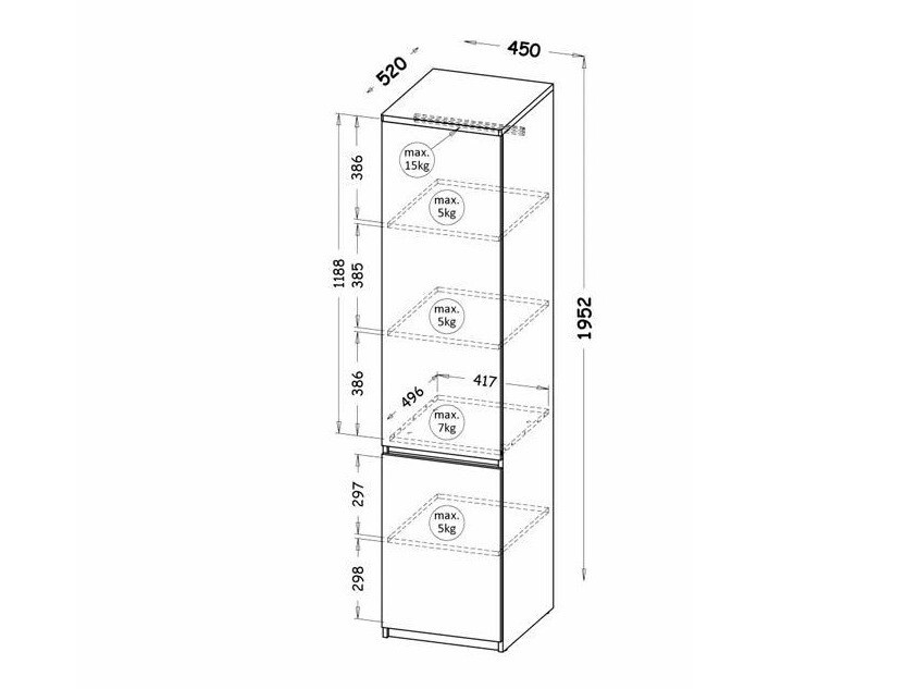 Етажерка Evaropha 101 (Дъб уотан + Бял)