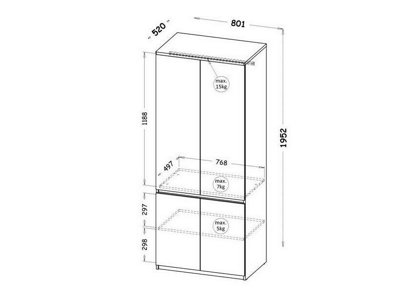 Гардероб Evaropha 100 (Бял)