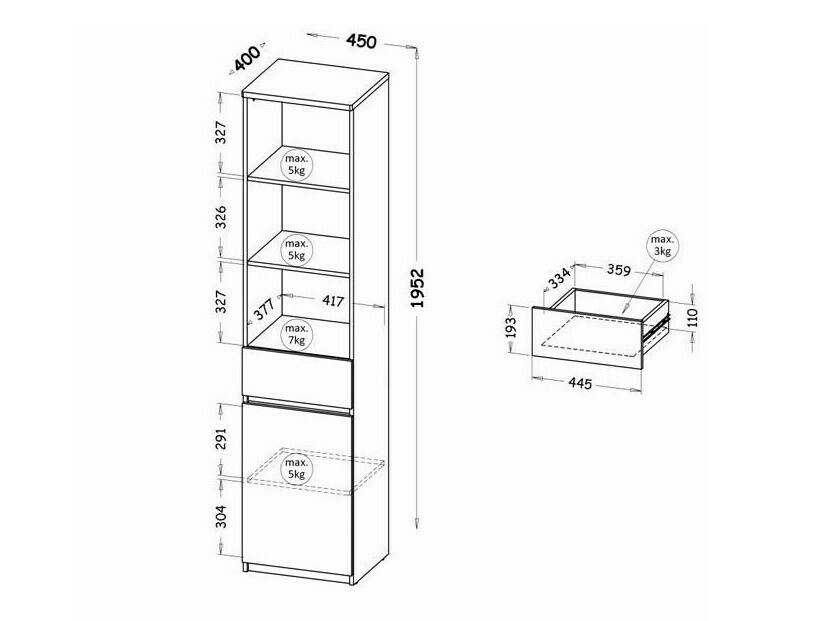 Етажерка Evaropha 102 (Бял)