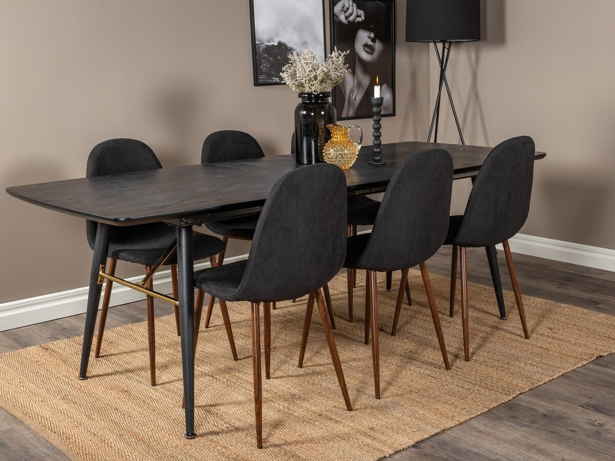 Маса и столове за трапезария Dallas 1443 (Черен + Opex)