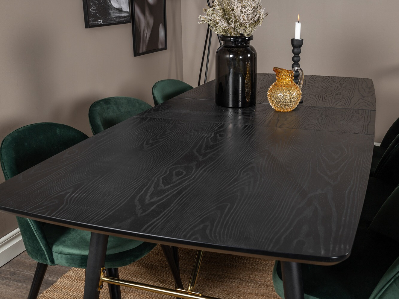 Маса и столове за трапезария Dallas 1449 (Зелен + Черен)