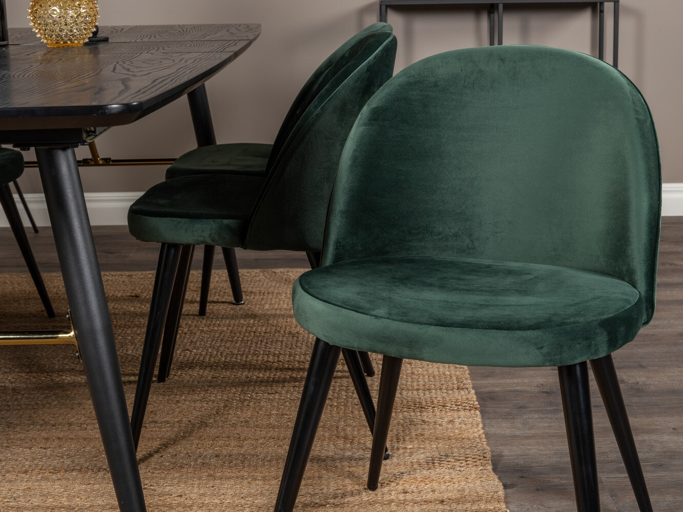 Маса и столове за трапезария Dallas 1449 (Зелен + Черен)