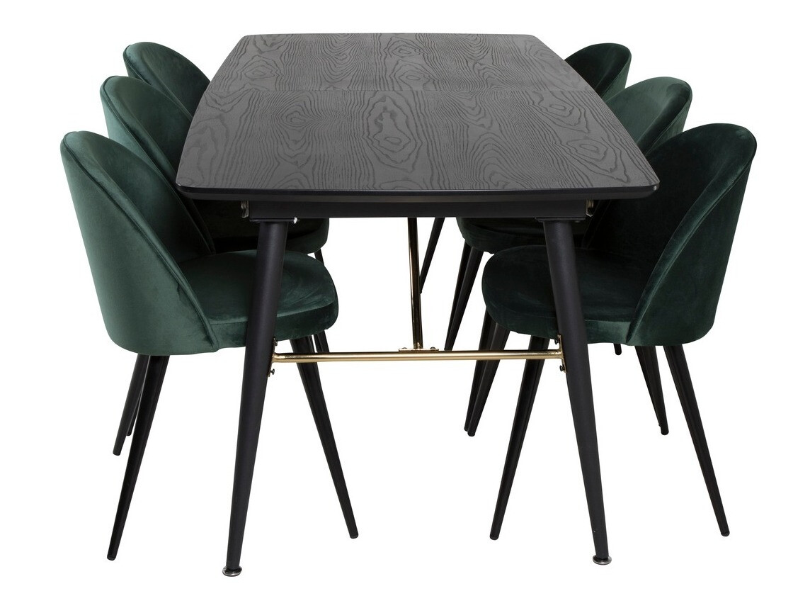 Маса и столове за трапезария Dallas 1449 (Зелен + Черен)