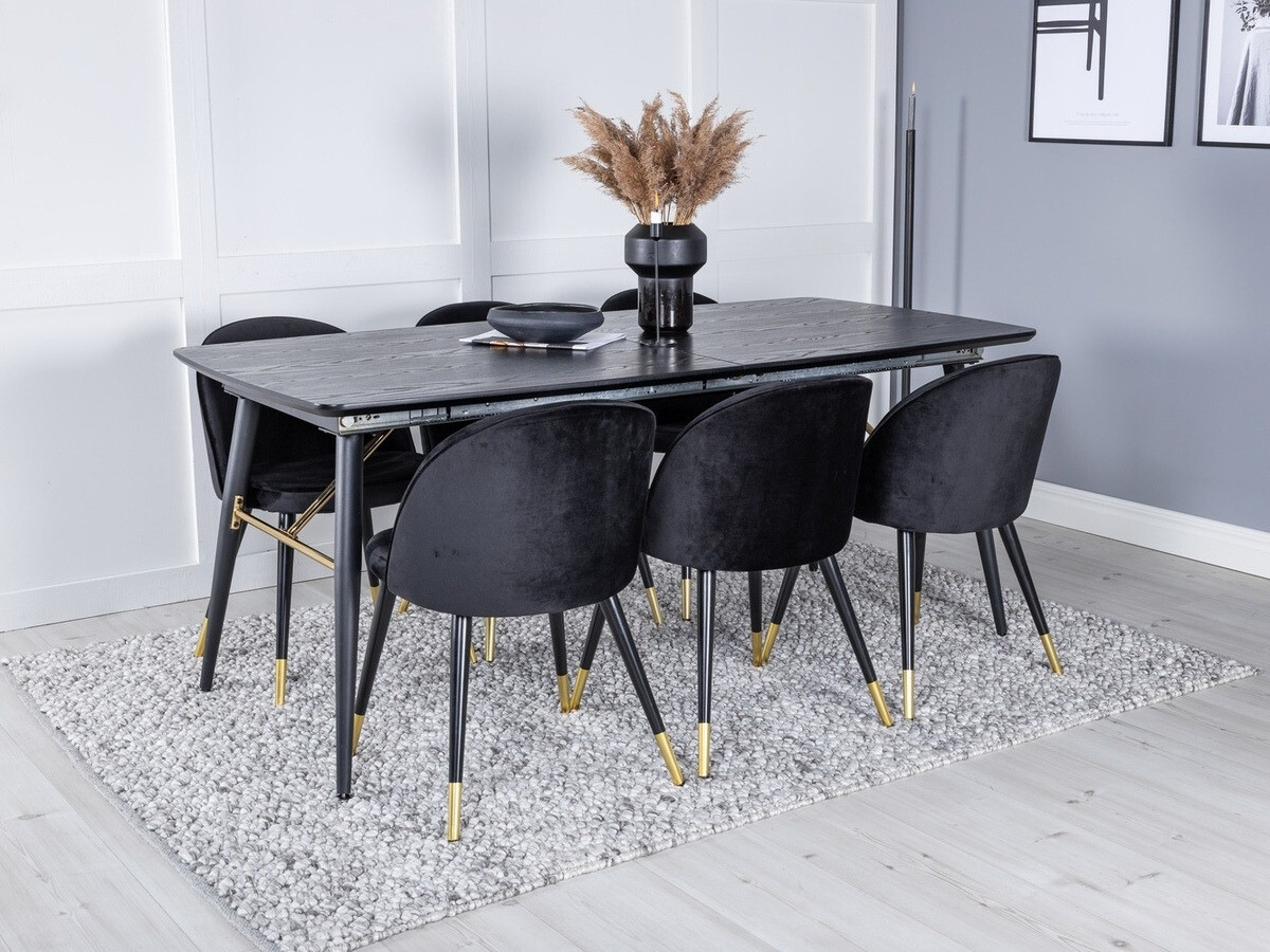 Маса и столове за трапезария Dallas 1451 (Черен)