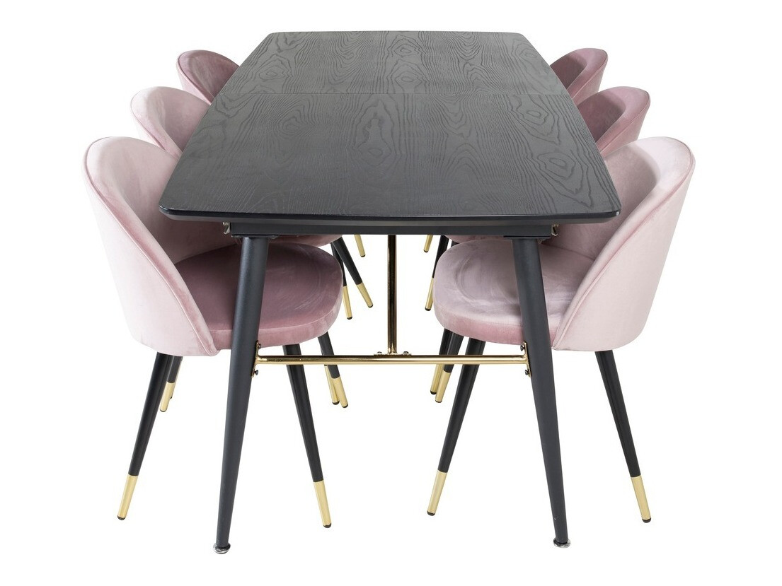 Маса и столове за трапезария Dallas 1451 (Роза + Черен)