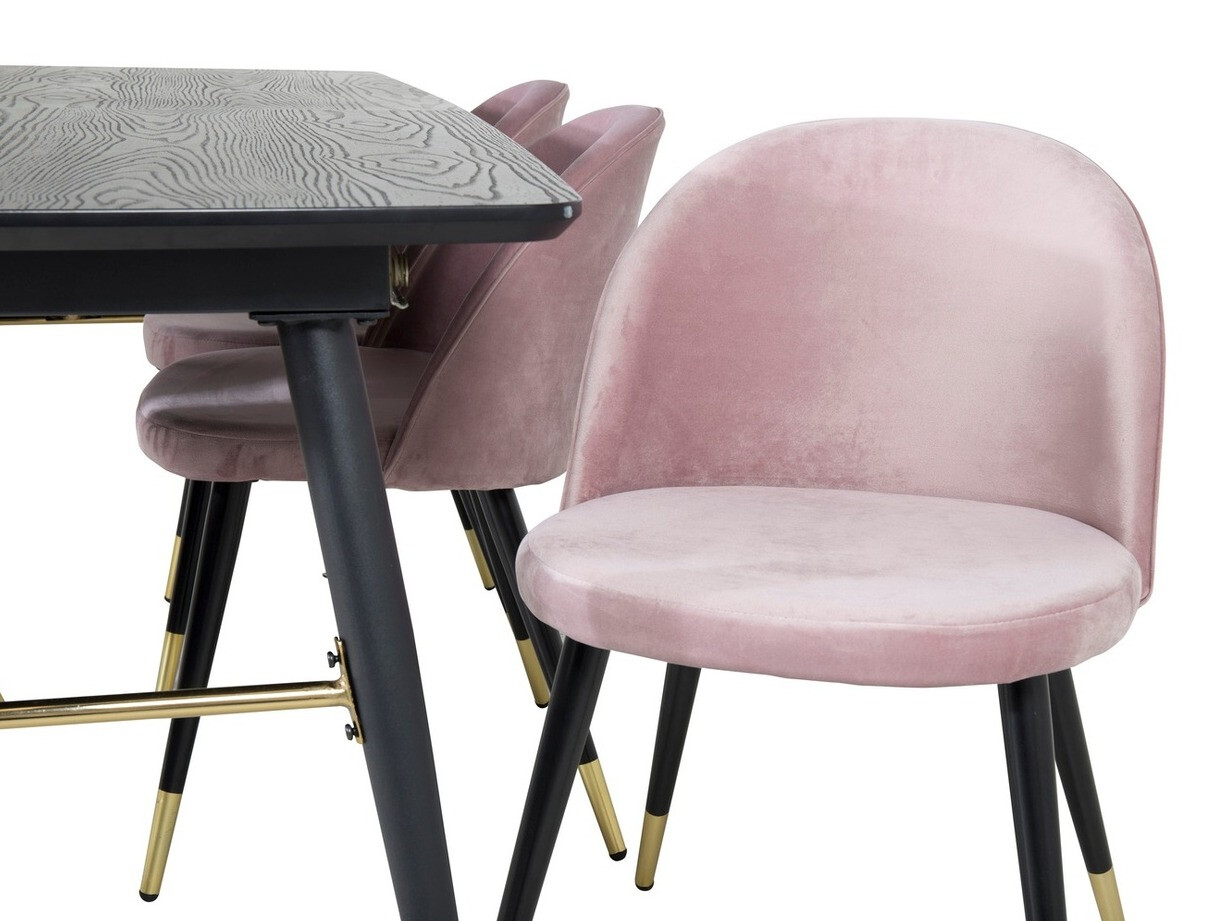 Маса и столове за трапезария Dallas 1451 (Роза + Черен)