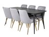 Маса и столове за трапезария Dallas 1453 (Светло сив + златно)