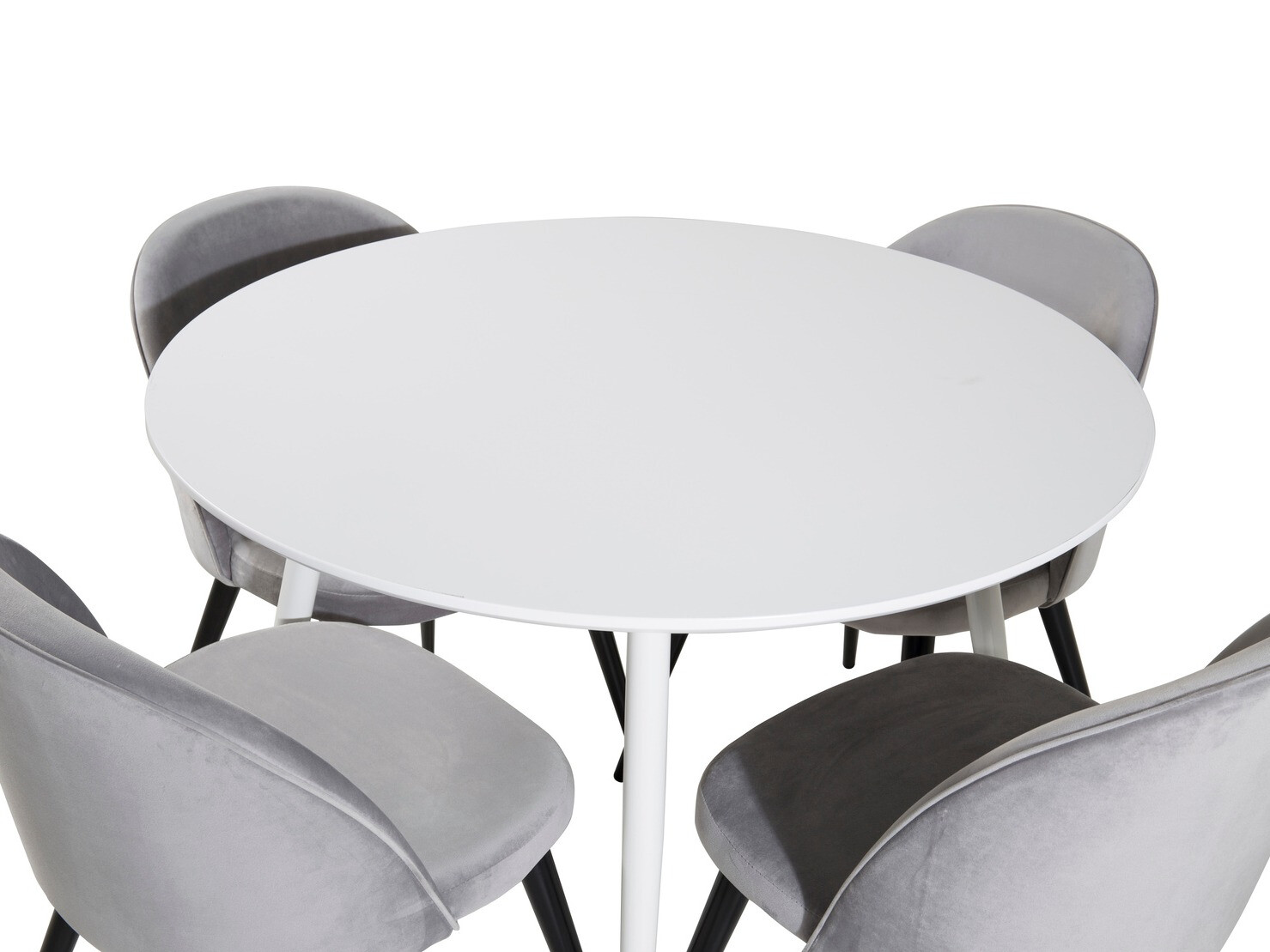 Маса и столове за трапезария Dallas 1536 (Светло сив + Черен)