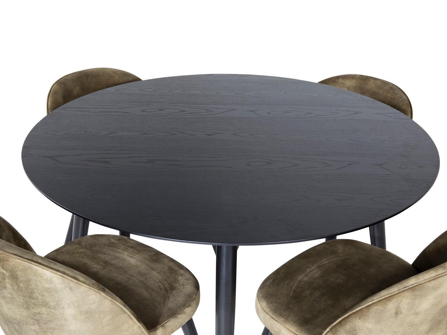 Маса и столове за трапезария Dallas 1559 (Пепеливо зелен + Черен)