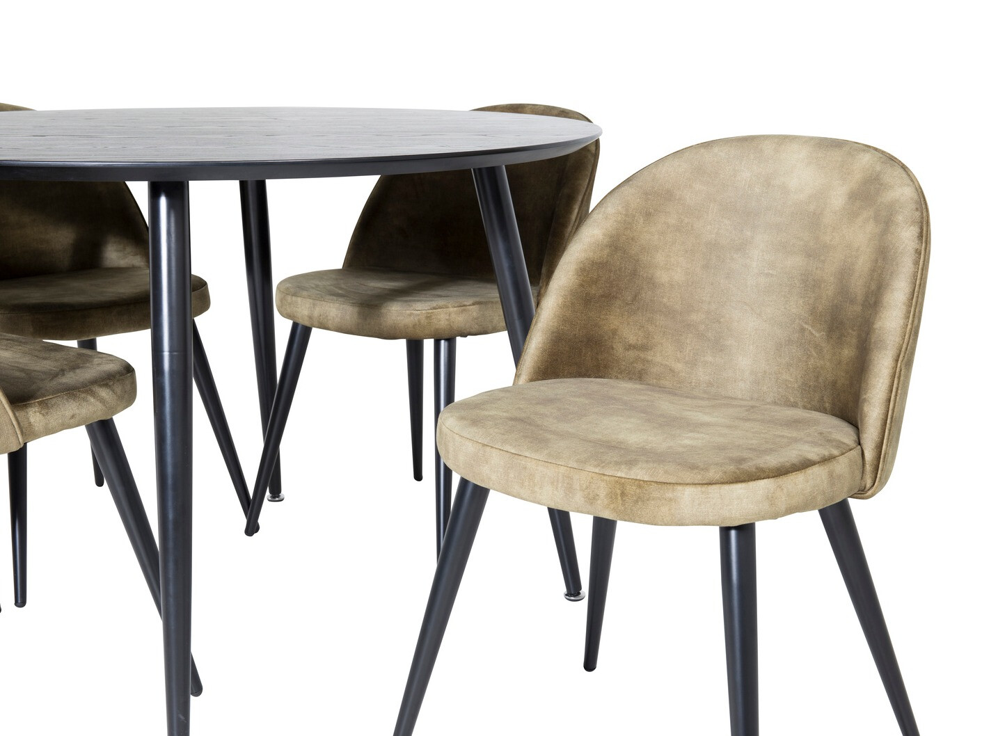 Маса и столове за трапезария Dallas 1559 (Пепеливо зелен + Черен)