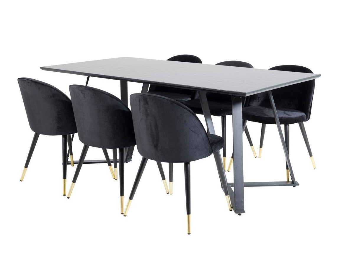 Маса и столове за трапезария Dallas 1583 (Черен)