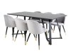 Маса и столове за трапезария Dallas 1583 (Сив + Черен)
