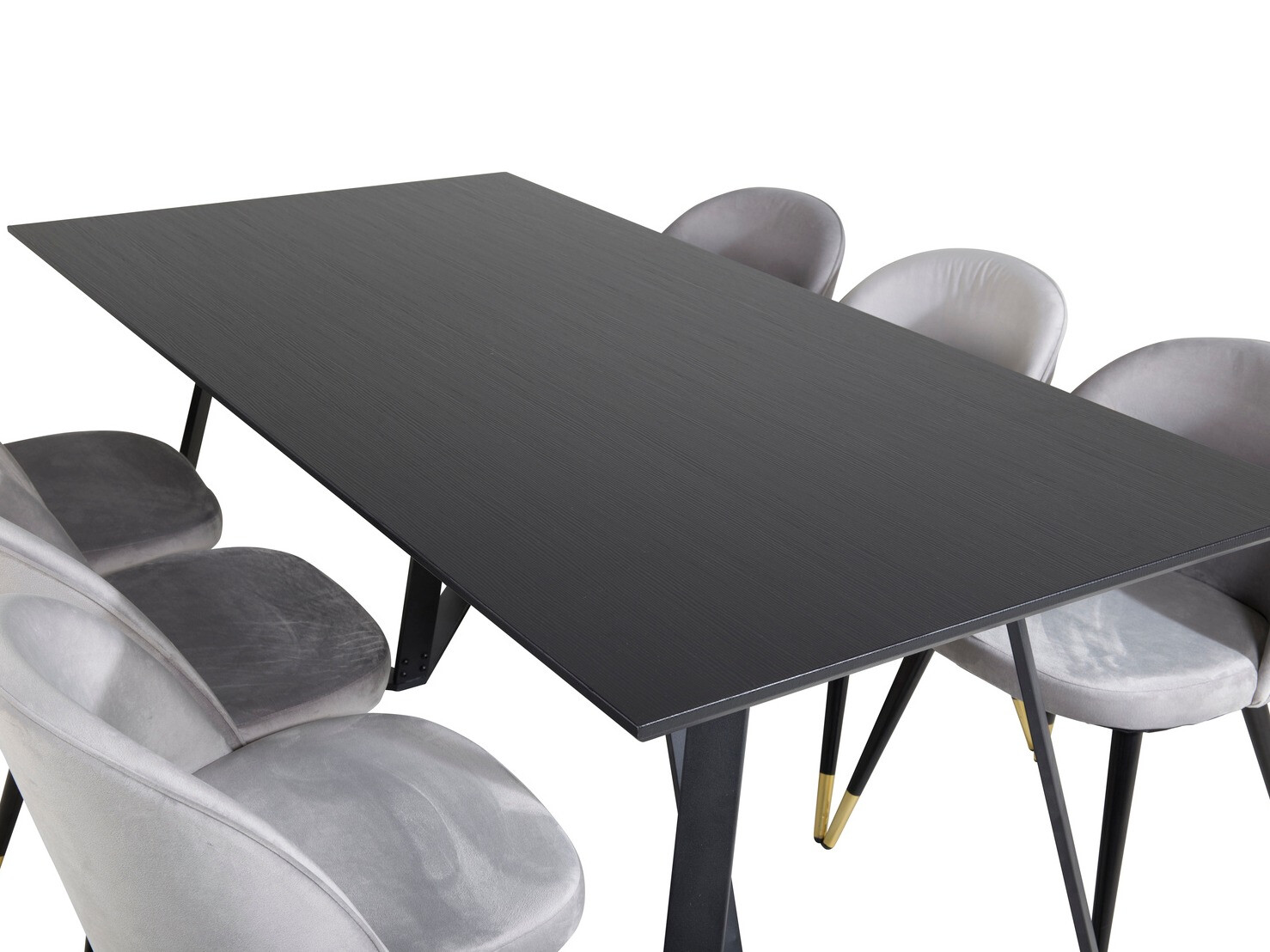 Маса и столове за трапезария Dallas 1583 (Сив + Черен)