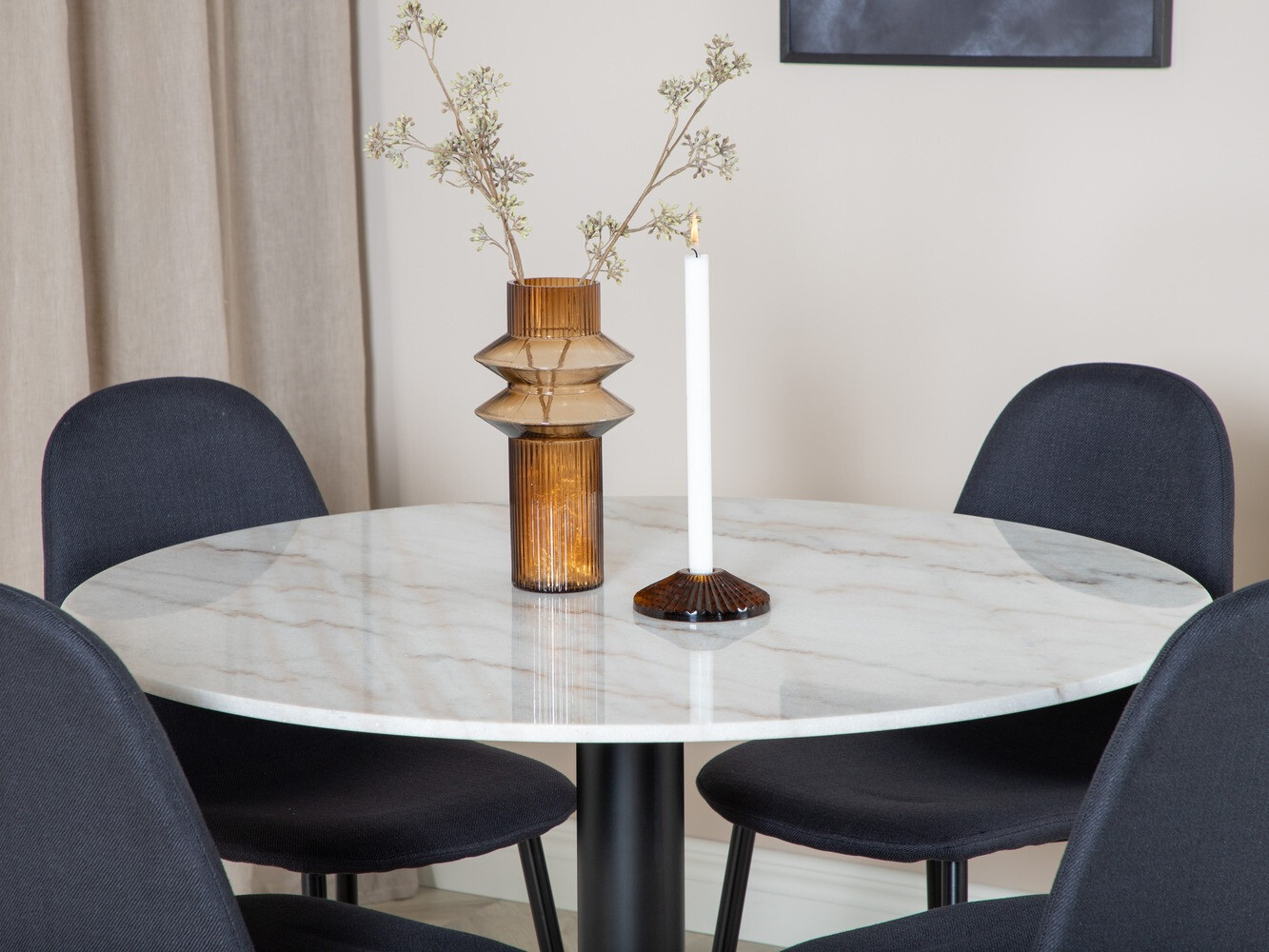 Маса и столове за трапезария Dallas 1613 (Черен)