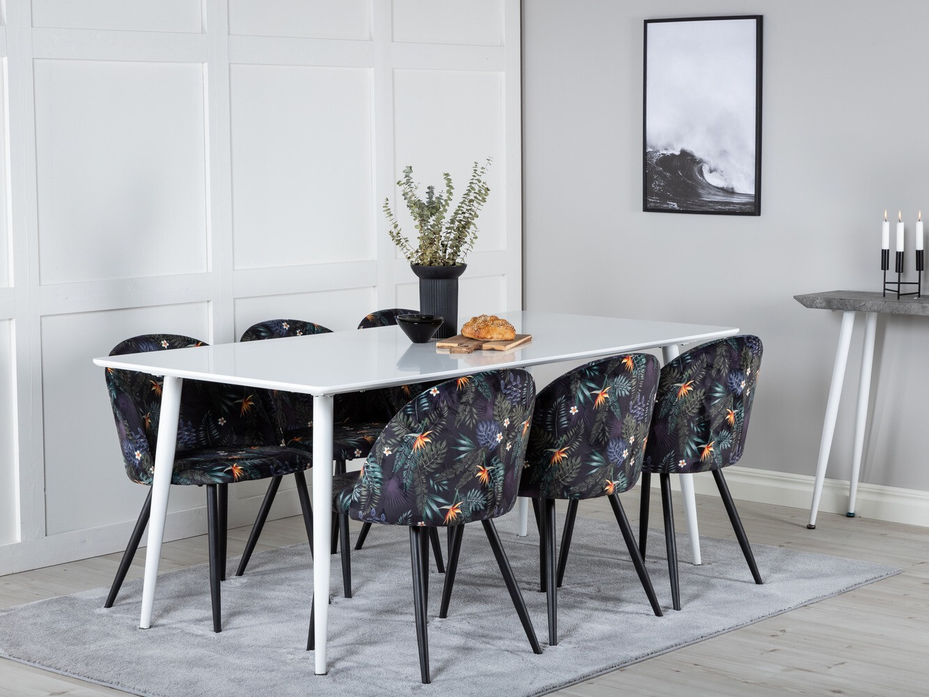 Маса и столове за трапезария Dallas 1624 (Флорален модел)