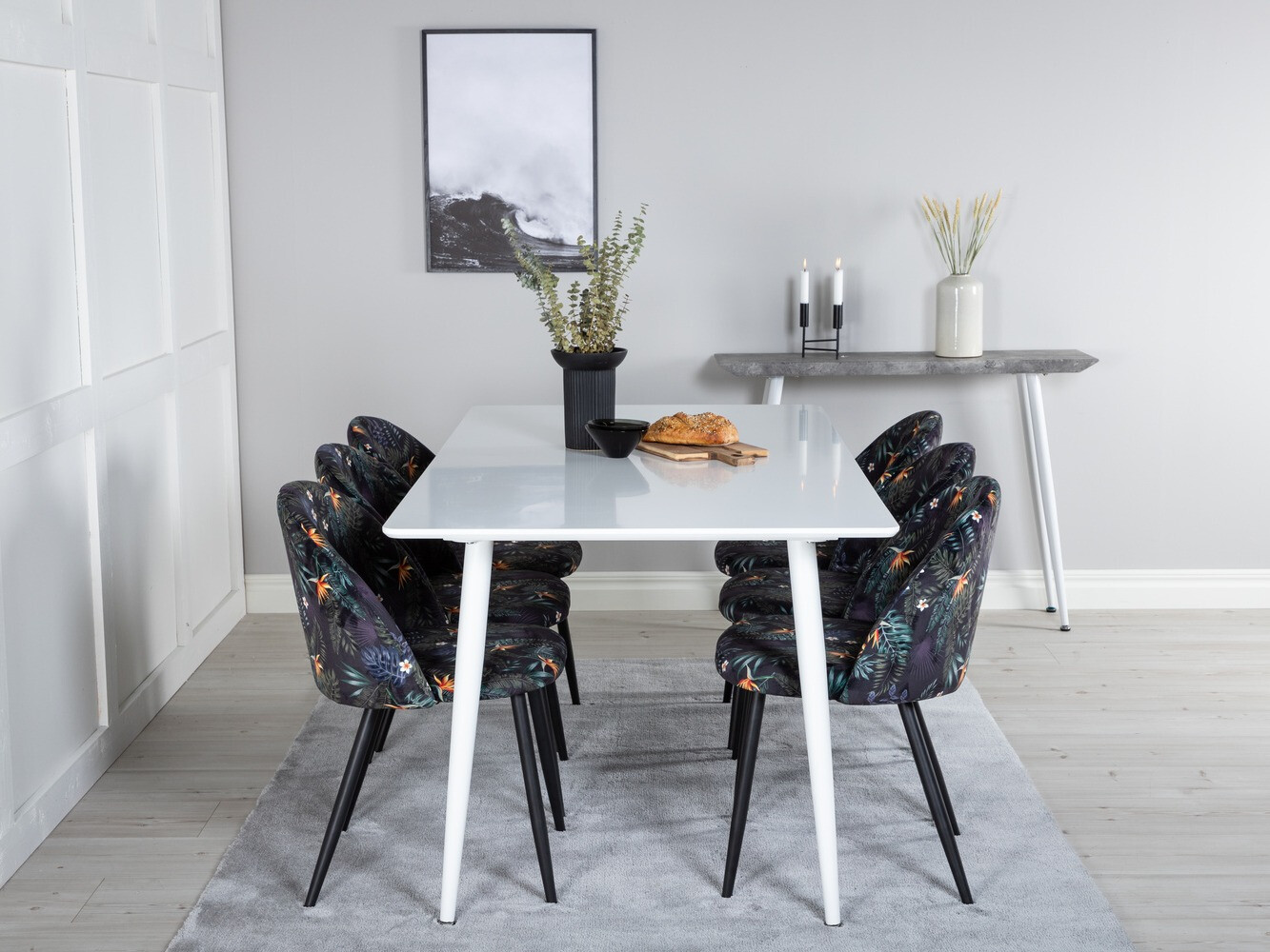 Маса и столове за трапезария Dallas 1624 (Флорален модел)