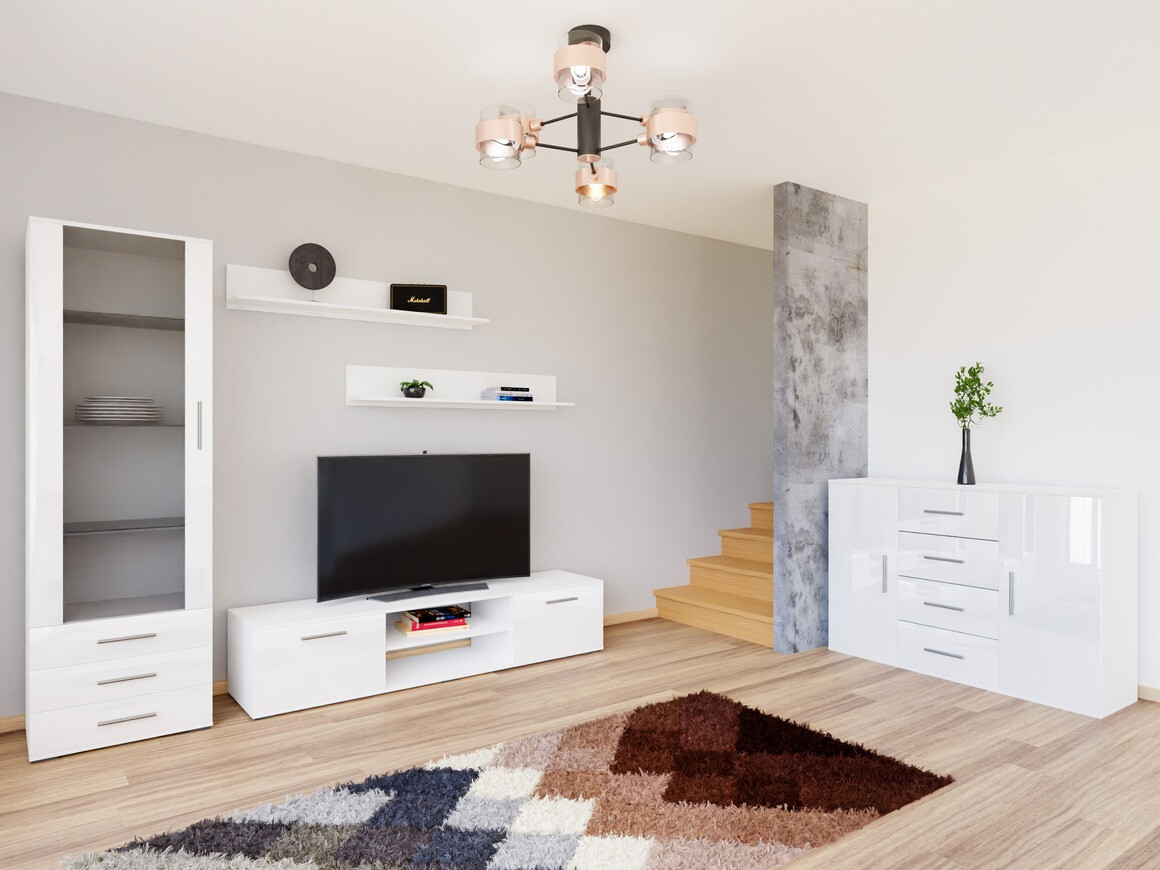 Комплект за хол Tornola 108 (Бял + Бял гланц)