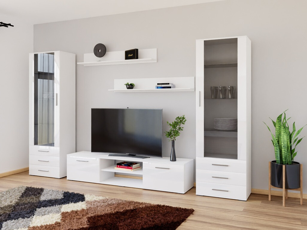 Комплект за хол Tornola 109 (Бял + Бял гланц)