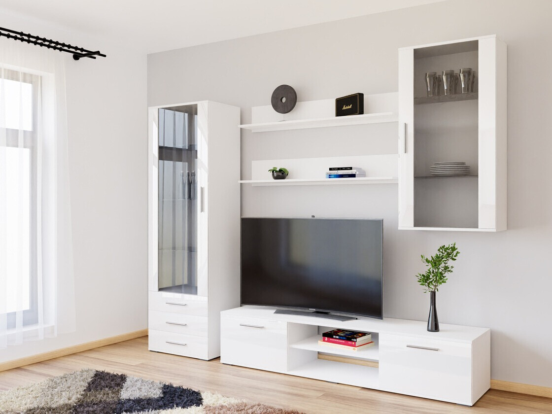 Комплект за хол Tornola 114 (Бял + Бял гланц)