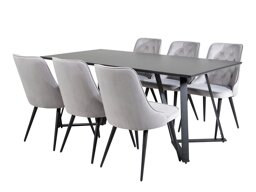 Маса и столове за трапезария Dallas 1628 (Светло сив)