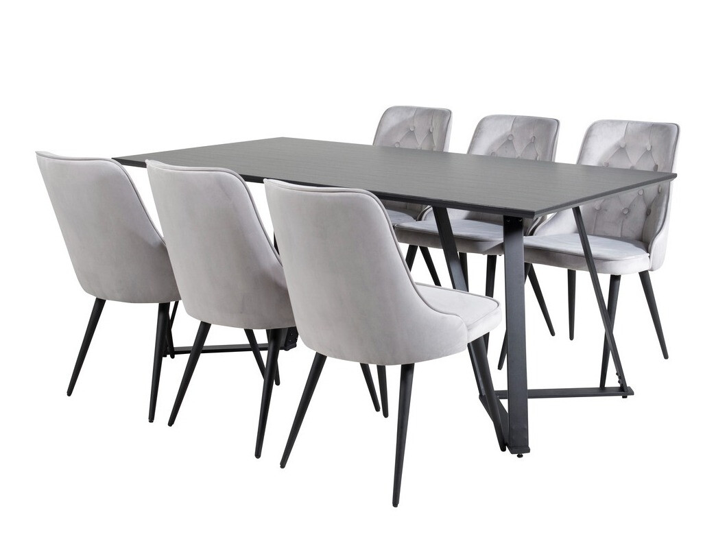 Маса и столове за трапезария Dallas 1628 (Светло сив)