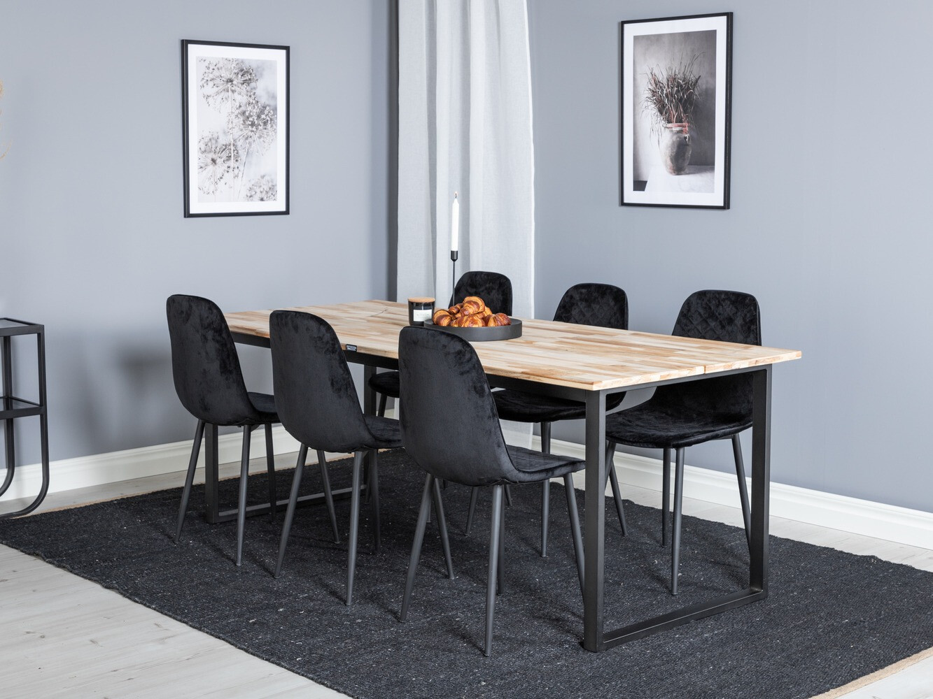 Маса и столове за трапезария Dallas 1645 (Черен)