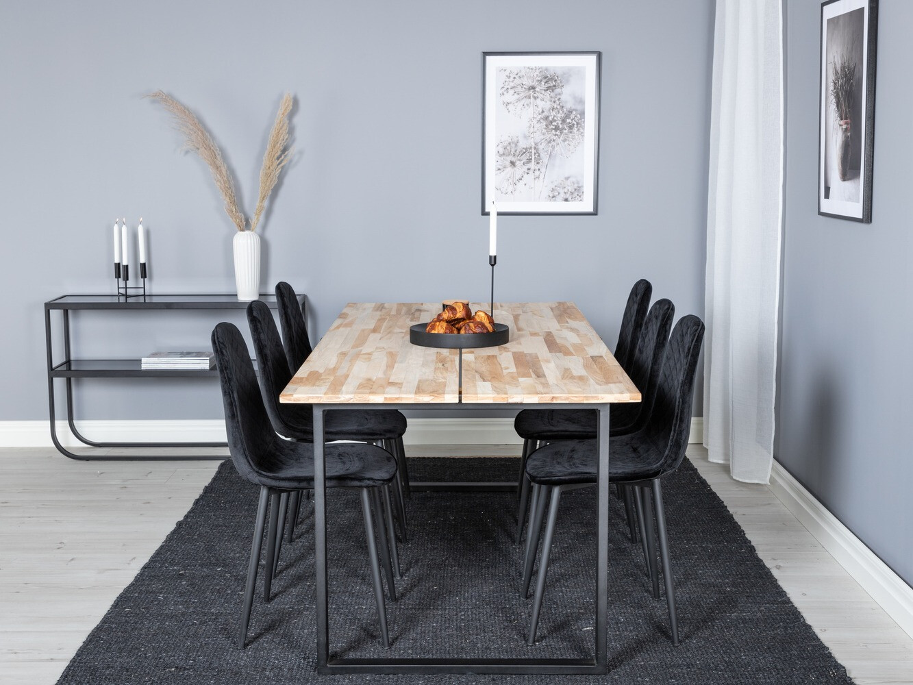 Маса и столове за трапезария Dallas 1645 (Черен)