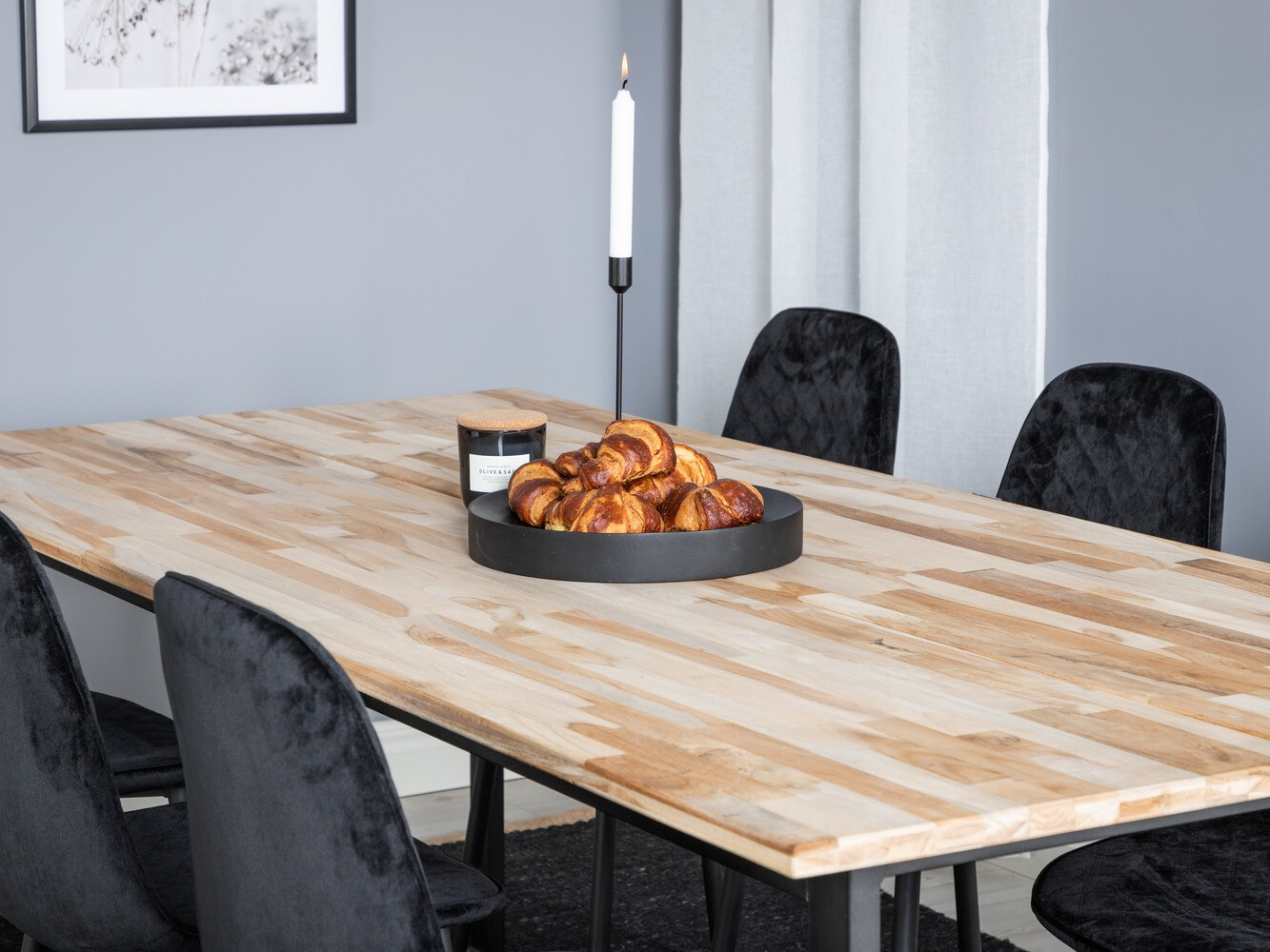 Маса и столове за трапезария Dallas 1645 (Черен)