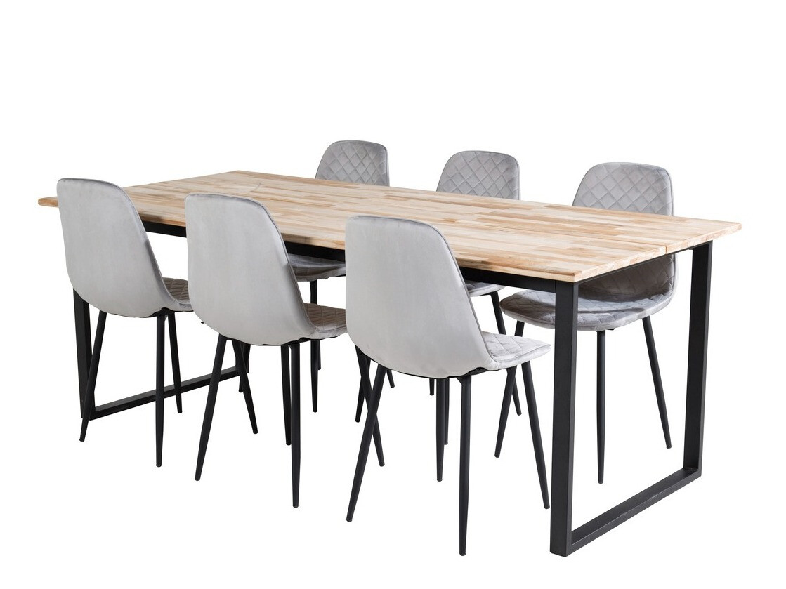 Маса и столове за трапезария Dallas 1645 (Сив + Черен)