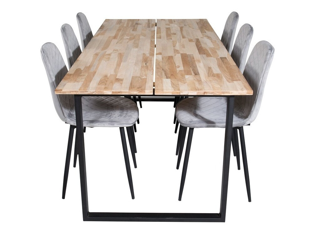 Маса и столове за трапезария Dallas 1645 (Сив + Черен)