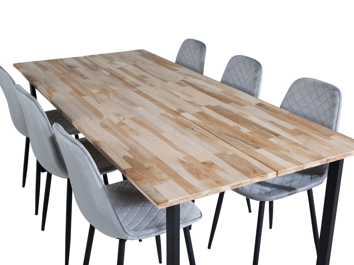 Маса и столове за трапезария Dallas 1645 (Сив + Черен)