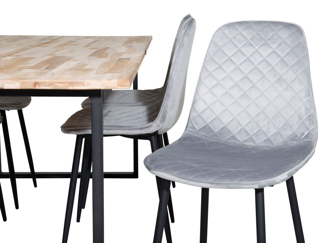 Маса и столове за трапезария Dallas 1645 (Сив + Черен)