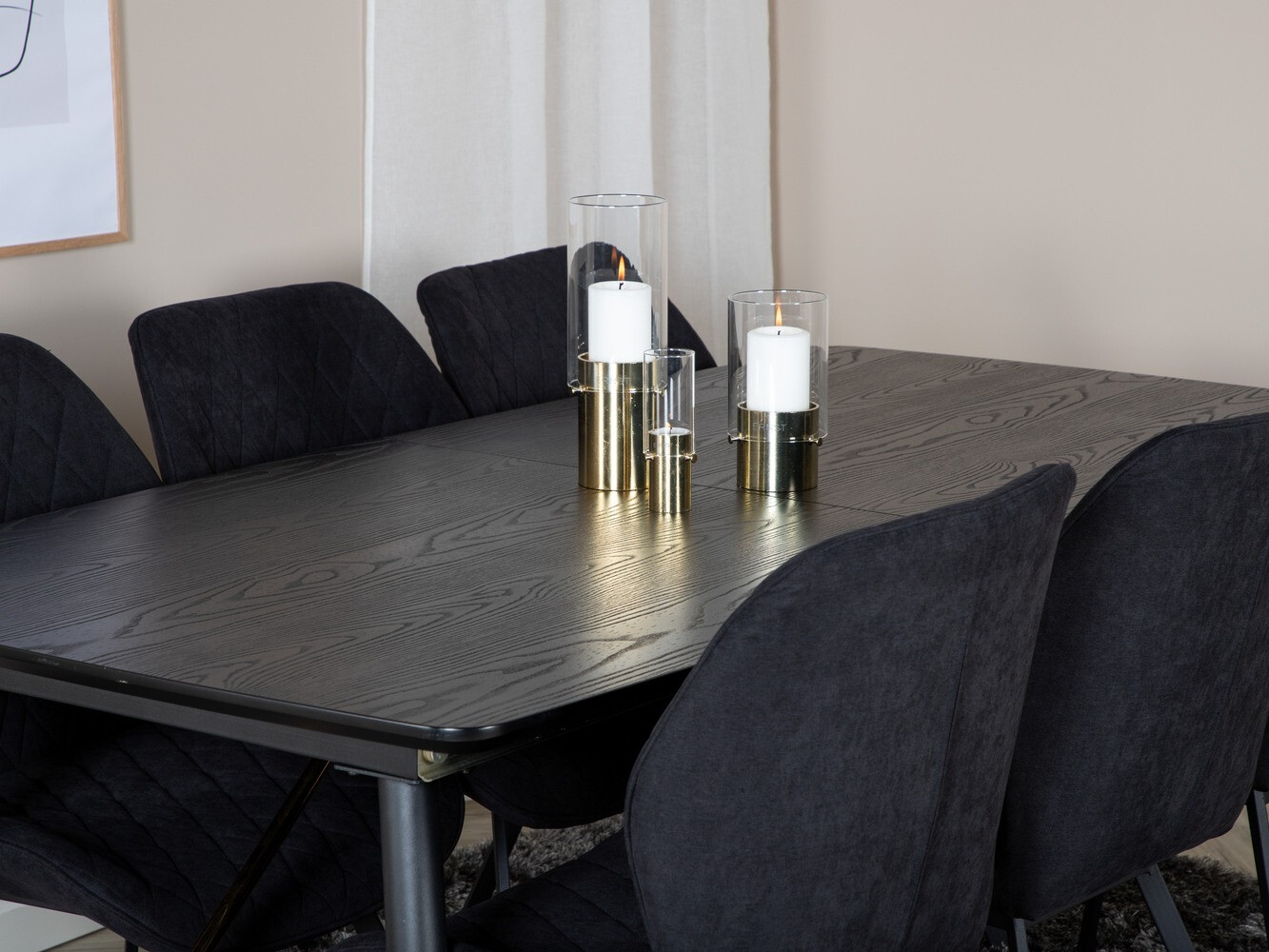 Маса и столове за трапезария Dallas 1647 (Черен)