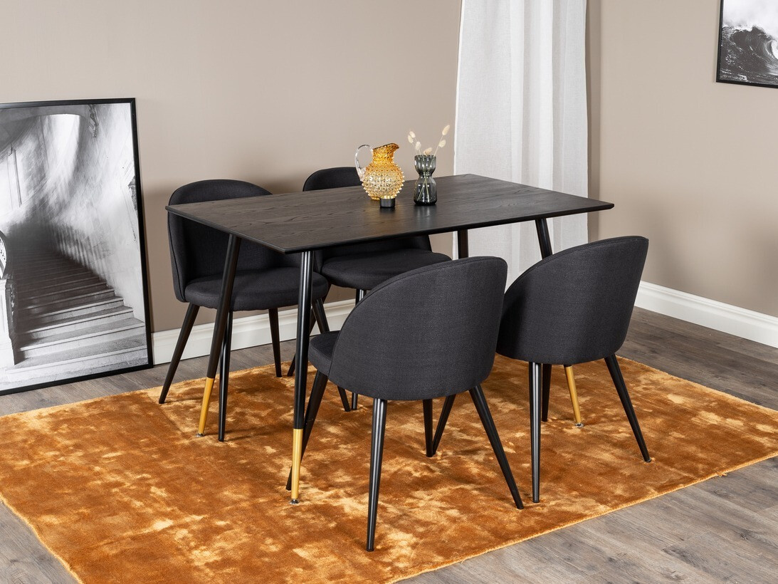 Маса и столове за трапезария Dallas 1692 (Черен)