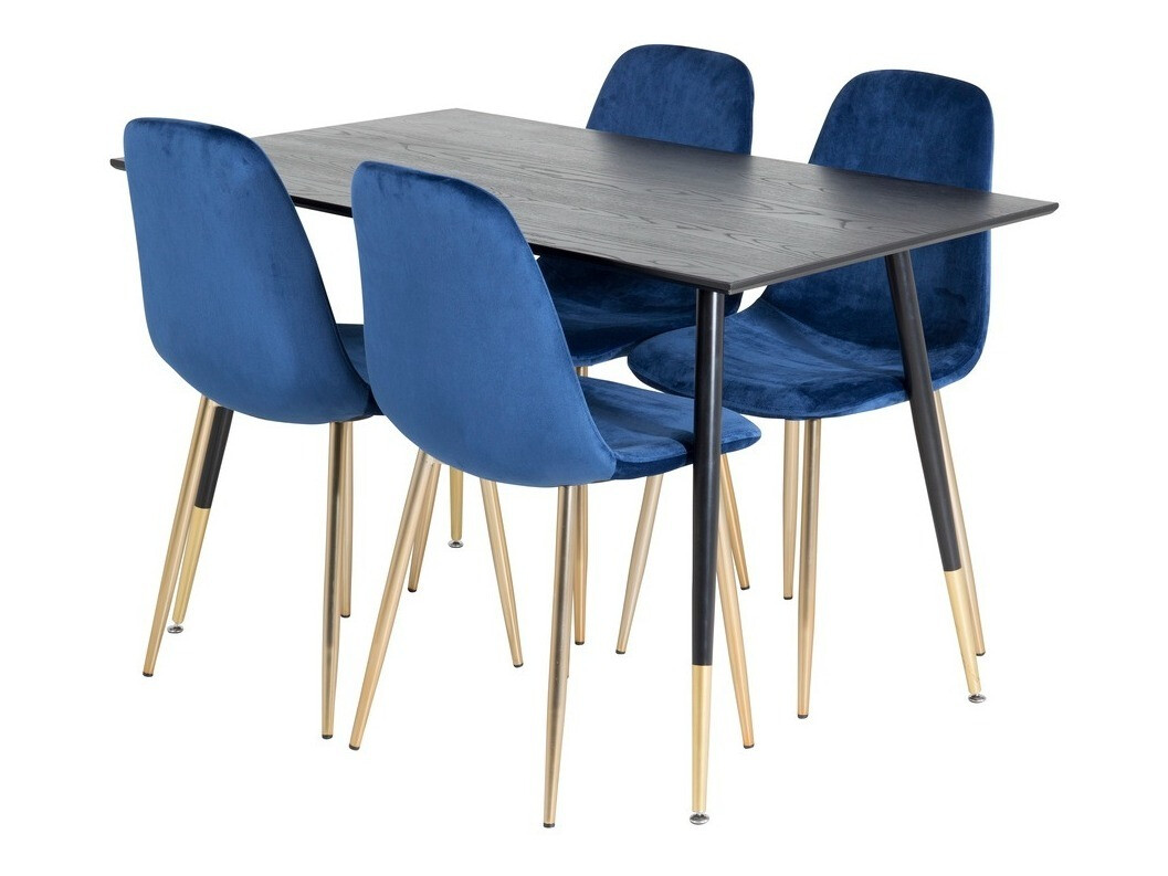 Маса и столове за трапезария Dallas 1693 (Син + златно)