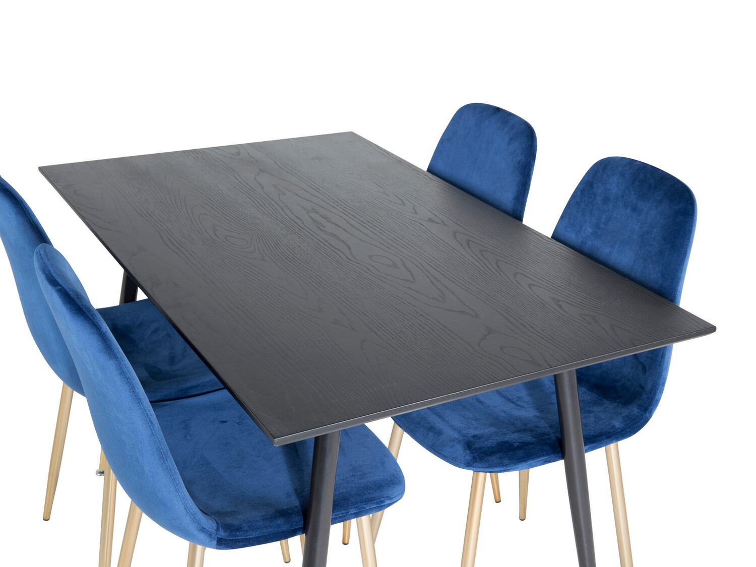 Маса и столове за трапезария Dallas 1693 (Син + златно)
