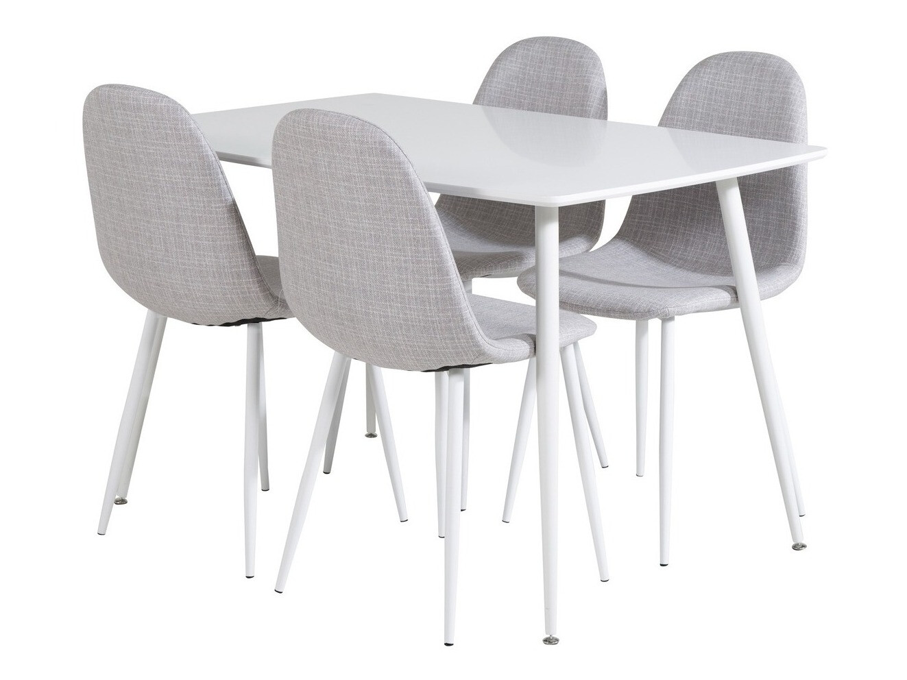 Маса и столове за трапезария Dallas 2040 (Бял + Светло сив)