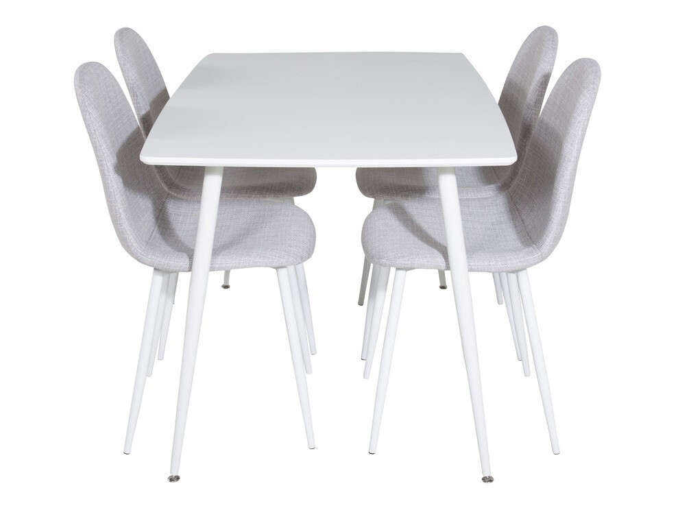 Маса и столове за трапезария Dallas 2040 (Бял + Светло сив)