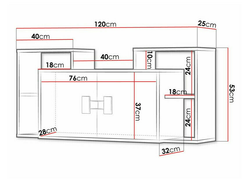 Окачен шкаф Florevi 107 (Матов бял + Artisan дъб)