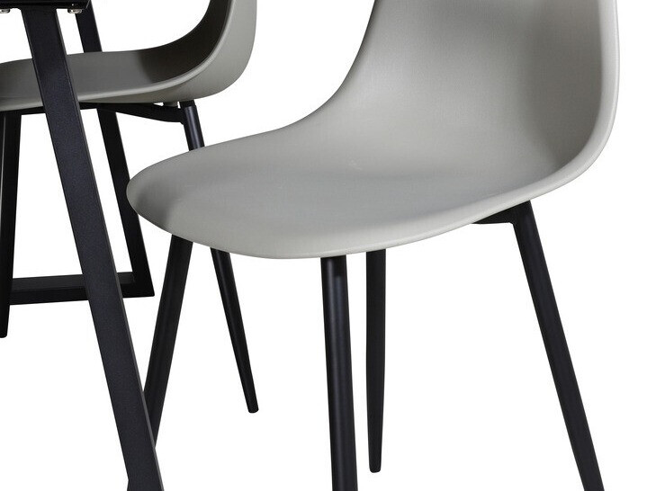 Маса и столове за трапезария Dallas 329 (Сив + Черен)