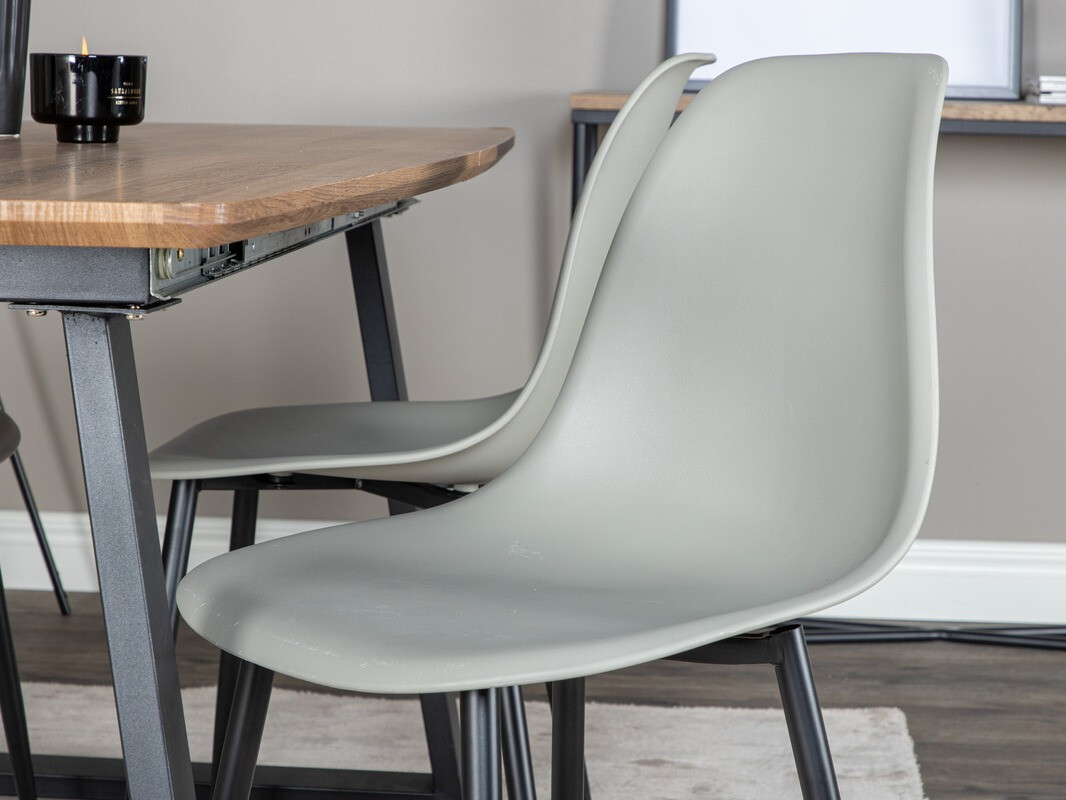 Маса и столове за трапезария Dallas 329 (Сив + Черен)