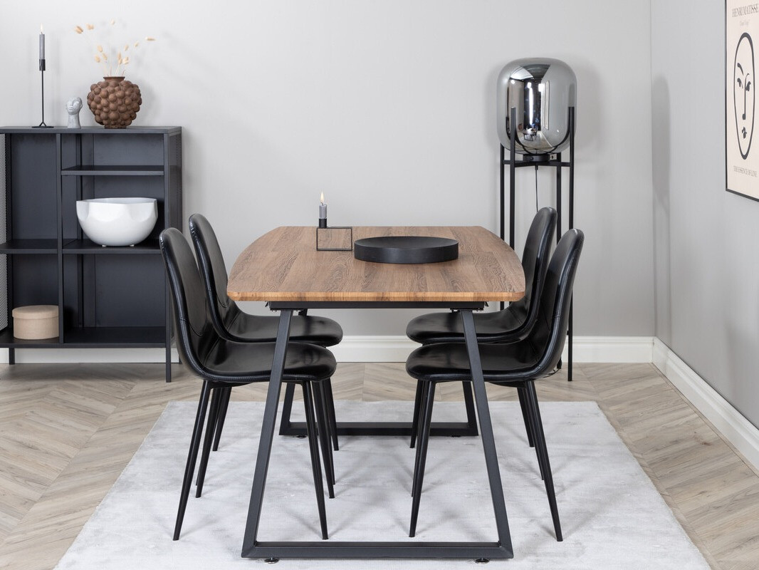 Маса и столове за трапезария Dallas 330 (Черен)