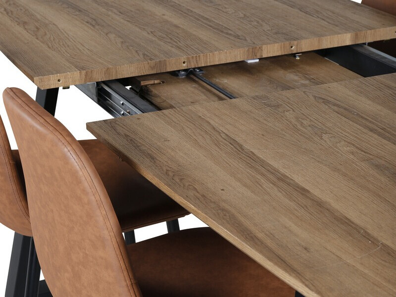 Маса и столове за трапезария Dallas 330 (Кафяв + Черен)