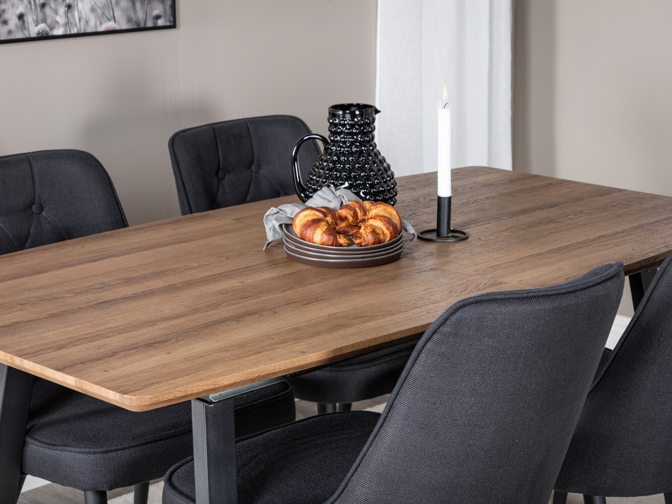 Маса и столове за трапезария Dallas 332 (Черен)