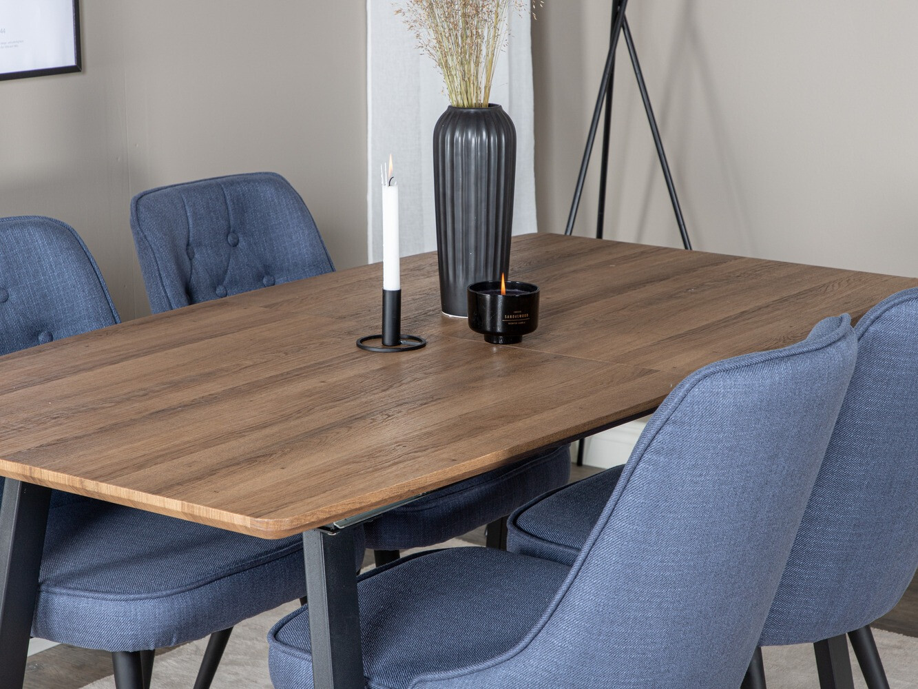 Маса и столове за трапезария Dallas 332 (Син + Черен)