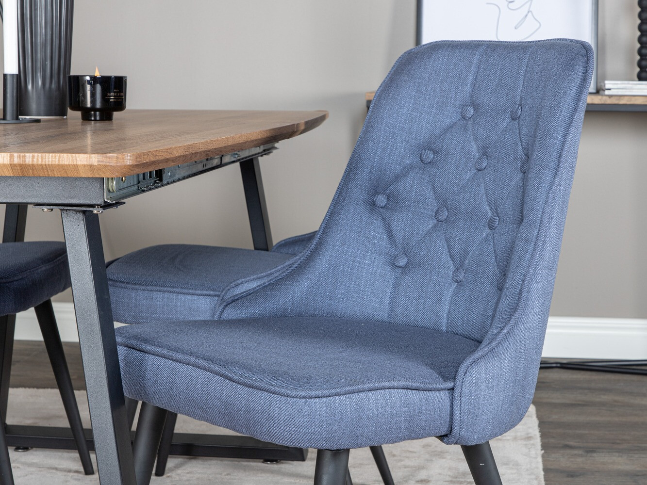 Маса и столове за трапезария Dallas 332 (Син + Черен)